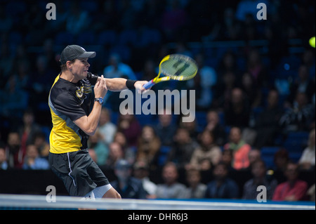 Frères Bryan doubles sur l'équipe de cour à la Barclays ATP World Tour finals, à l'O2, Jour 2 Banque D'Images