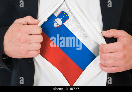 Le drapeau de la Slovénie Banque D'Images