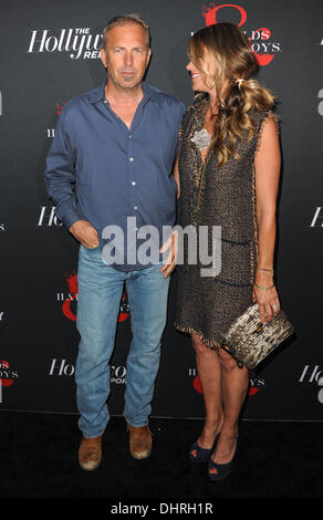 Kevin Costner et sa femme Christine Baumgartner le Hollywood Reporter et le History Channel 'ff Dépistage Hatfield & McCoys" au Studios Lait Hollywood, Californie - 21.05.12 Banque D'Images