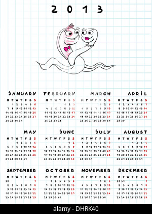 Calendrier 2013 année du serpent Banque D'Images