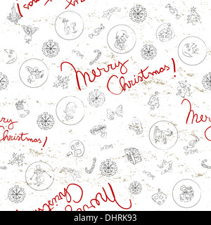 Motif de Noël doodles Banque D'Images