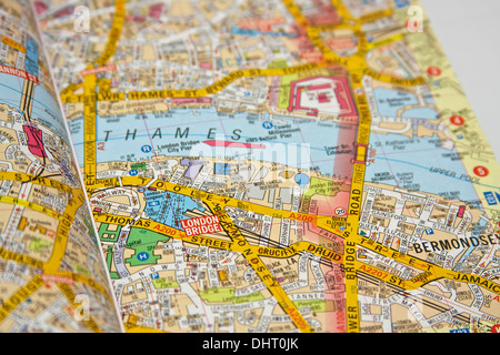 London street map avec l'accent sur l'emplacement de 'la' d'échardes Banque D'Images