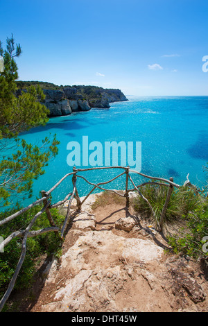 Cala Macarella Ciudadela Menorca turquoise mer Méditerranée en Îles Baléares Banque D'Images