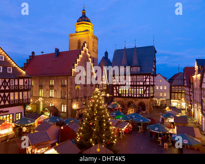 Marché de Noël, Alsfeld, Hesse, Allemagne Banque D'Images