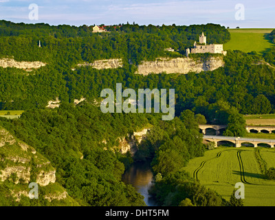 Château de Rudelsburg, Saxe-Anhalt, Allemagne Banque D'Images