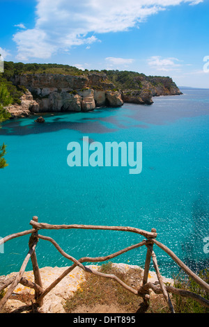 Cala Macarella Ciudadela Menorca turquoise mer Méditerranée en Îles Baléares Banque D'Images