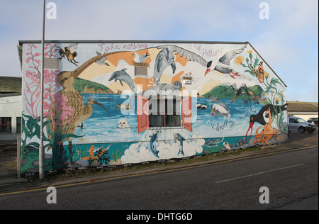 Fresque de la faune Invergordon Écosse Novembre 2013 Banque D'Images