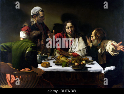 Le souper à Emmaüs - par Caravage, 1601 Banque D'Images