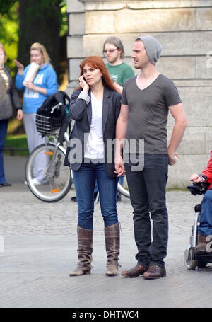 Hayley Atwell et Paul Wilson dehors et environ à Dublin Dublin, Irlande - 24.05.12 Banque D'Images