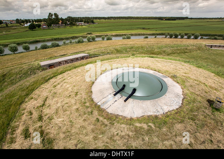 Pays-Bas, Spijcurboor, fort bij Spijcurboor, Beemster POLDER. Ligne de défense d'Amsterdam. Waterlinies Hollandse. Lignes de défense des eaux néerlandaises. Banque D'Images