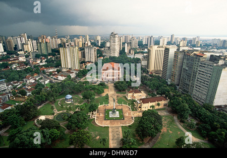 Avis de Belem et Teatro da Paz, Etat de Para, Amazonie, Brésil, Amérique du Sud Banque D'Images