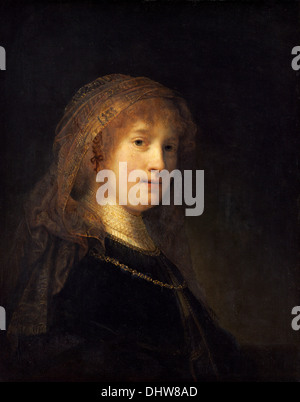 Saskia van Uylenburgh - par Rembrandt van Rijn, 1635 Banque D'Images