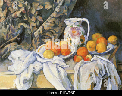 La vie toujours avec des tentures - par Paul Cezanne, 1895 Banque D'Images