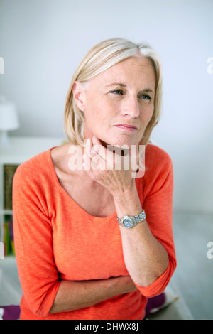 Hauts avec mal de gorge Banque D'Images