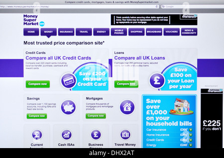 MoneySuperMarket site sur écran d'ordinateur Banque D'Images