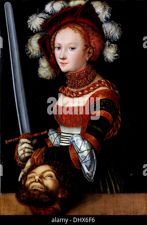 Judith avec la tête d'Holopherne - par Lucas Cranach le Vieux, 1530 Banque D'Images