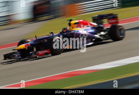 Austin, Texas, États-Unis. 15 nov., 2013. 11/15/2013 Austin, TX. USA. Marc Webber au cours de la première session d'essais pour la Formule 1 United States Grand Prix au circuit of the Americas à Austin, Texas. Credit : Ralph Lauer/ZUMAPRESS.com/Alamy Live News Banque D'Images