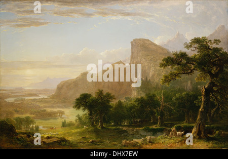 - Scène du paysage 'Thanatopsis" - par Asher Brown Durand, 1850, Hudson River School Banque D'Images