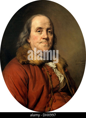 Benjamin Franklin - par Pierre Duplessis, 1778 Banque D'Images