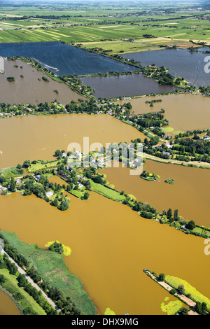 Pays-bas, Gouda, appelés LACS Reeuwijkse Plassen. Aerial Banque D'Images