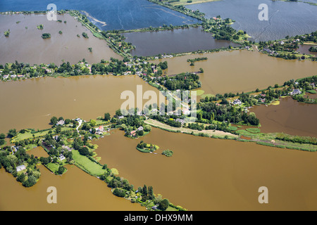 Pays-bas, Gouda, appelés LACS Reeuwijkse Plassen. Aerial Banque D'Images