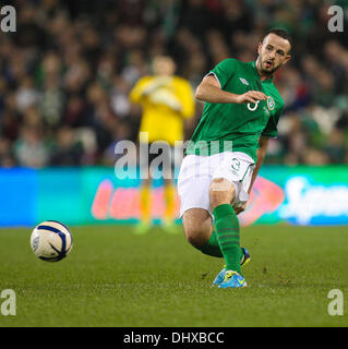 Dublin, Irlande. 15 nov., 2013. Marc Wilson de l'Irlande au cours de la fixture amical entre la République d'Irlande et la Lettonie de l'Aviva Stadium. Credit : Action Plus Sport/Alamy Live News Banque D'Images