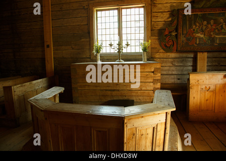L 'église' du labo de Sodankylä est l'une des plus anciennes églises en bois de la Finlande. Il a été construit de bois par la main-d'œuvre locale en 1689. Banque D'Images