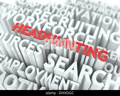 Headhunting. Wordcloud Concept. Banque D'Images