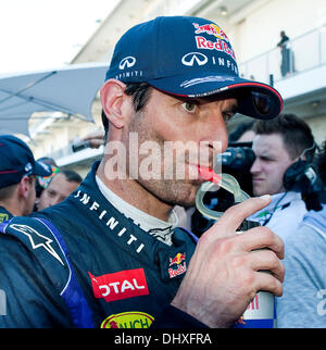 Austin, Texas, États-Unis. 15 nov., 2013. 15 novembre 2013 : Mark Webber avec Red Bull Racing en conférence de presse, des États-Unis de Formule 1 Grand Prix au circuit of the Americas à Austin, TX. Credit : csm/Alamy Live News Banque D'Images