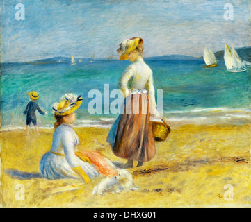 Chiffres sur la plage - par Auguste Renoir, 1890 Banque D'Images