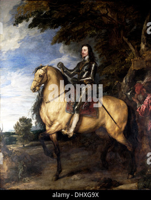 Portrait équestre de Charles I - par Anthony Van Dyck, 1638 Banque D'Images