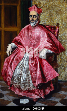 Portrait d'un Cardinal, le Cardinal probablement Don Fernando Niño de Guevara (1541-1609) - par El Greco, 1604 Banque D'Images