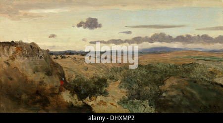 Paysage de montagne - par Camille Corot, c. 1860 Banque D'Images