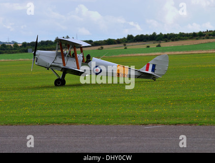 Tiger Moth, vintage RAF WW1.biplan Duxford air show, septembre 2013. Banque D'Images