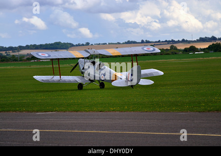 Tiger Moth, vintage RAF WW1.biplan Duxford air show, septembre 2013. Banque D'Images