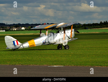 Tiger Moth, vintage RAF WW1.biplan Duxford air show, septembre 2013. Banque D'Images