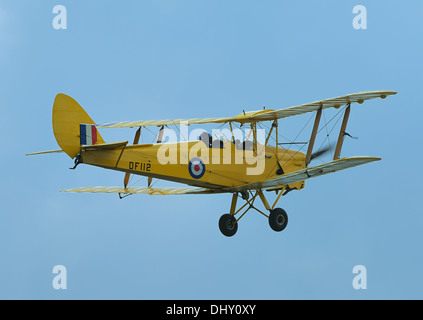 Tiger Moth, vintage RAF WW1.biplan Duxford air show, septembre 2013. Banque D'Images