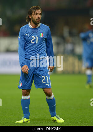 Milan, Italie. 15 nov., 2013. L'Italie Andrea Pirlo pendant le match de foot entre l'Italie et l'Allemagne au stade Giuseppe Meazza (San Siro) à Milan, Italie, 15 novembre 2013. Photo : Andreas Gebert/dpa/Alamy Live News Banque D'Images