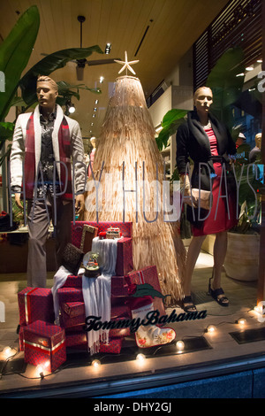 Maison de vacances,Vitrine Magasin de vêtements Tommy Bahama, 5e Avenue, NYC Banque D'Images