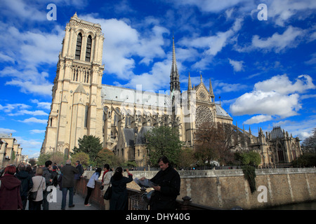 La cathédrale Notre Dame, Paris, France Banque D'Images