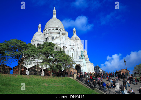 La cathédrale du Sacré-Coeur (1876-1919), Montmartre, Paris, France Banque D'Images