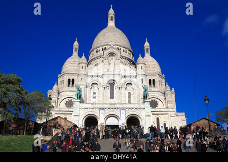 La cathédrale du Sacré-Coeur (1876-1919), Montmartre, Paris, France Banque D'Images