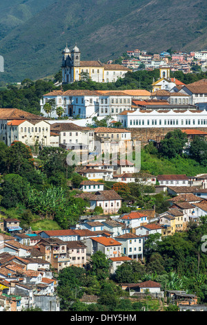 Vue sur Ouro Preto, Minas Gerais, Brésil Banque D'Images