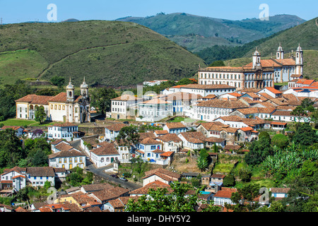 Vue sur Ouro Preto, Minas Gerais, Brésil Banque D'Images