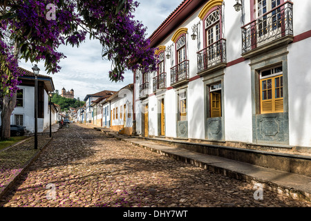 Mariana, ses rues colorées, Minas Gerais, Brésil Banque D'Images