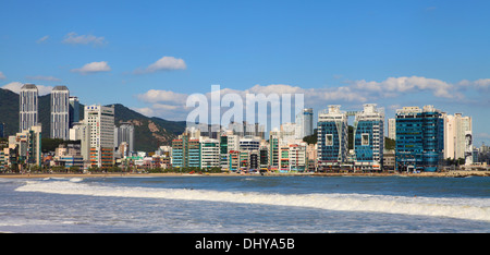 La Corée du Sud, Corée du Sud, la plage de Gwangalli, ligne d'horizon, Banque D'Images