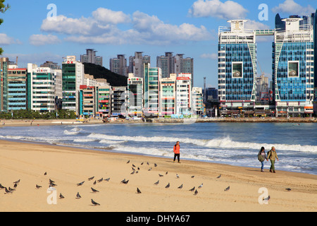 La Corée du Sud, Corée du Sud, la plage de Gwangalli, ligne d'horizon, Banque D'Images