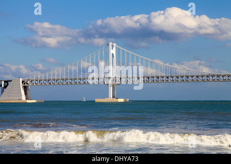 La Corée du Sud, Pusan, pont, pont Gwangan de diamants, Banque D'Images