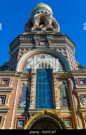 Des détails architecturaux de l'Église du Sauveur sur le sang, à Saint-Pétersbourg. Banque D'Images