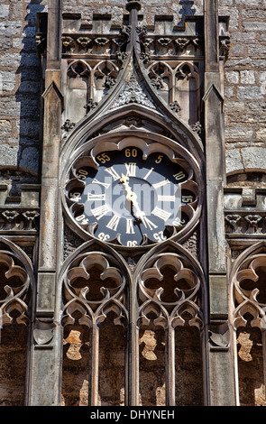 Vieille tour de l'horloge, le château de Marienburg, Pattensen près de Hanovre, Basse-Saxe, Allemagne, Europe,, Banque D'Images